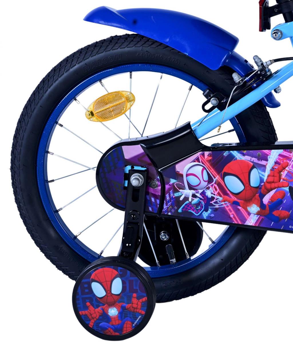Volare Spidey Kinderfahrrad für Jungen - 16 Zoll in Blau mit Zweihandbremsen