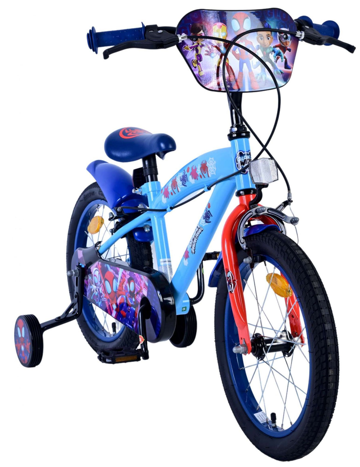 Volare Spidey Kinderfahrrad für Jungen - 16 Zoll in Blau mit Zweihandbremsen