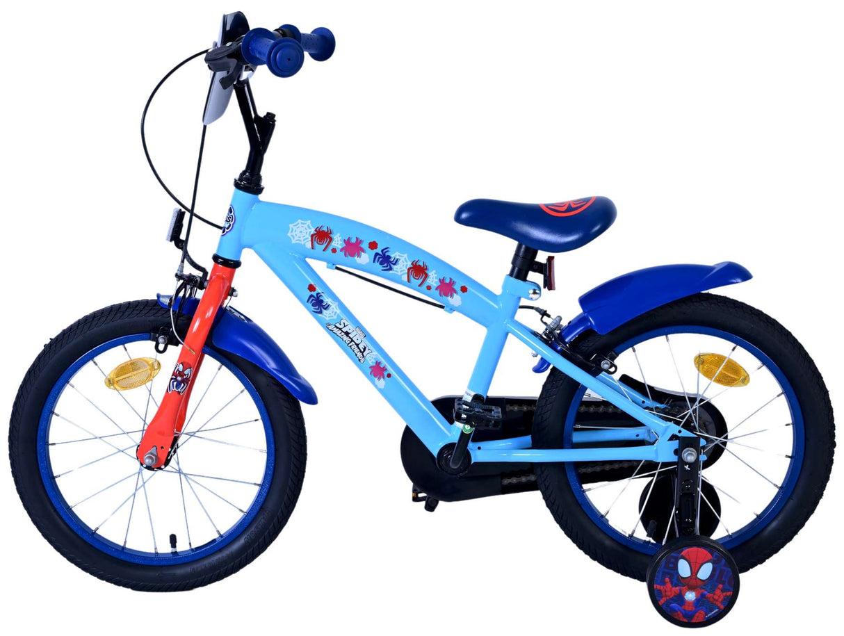 Volare Spidey Kinderfahrrad für Jungen - 16 Zoll in Blau mit Zweihandbremsen