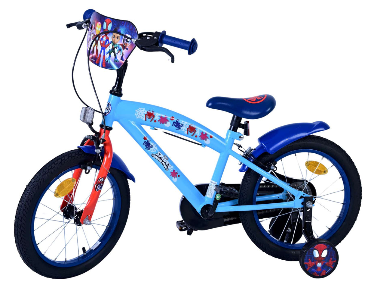 Volare Spidey Kinderfahrrad für Jungen - 16 Zoll in Blau mit Zweihandbremsen