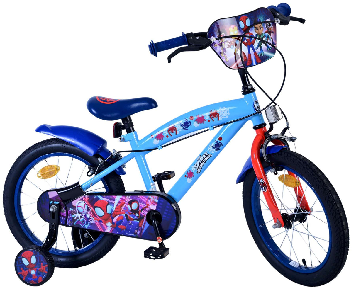Volare Spidey Kinderfahrrad für Jungen - 16 Zoll in Blau mit Zweihandbremsen