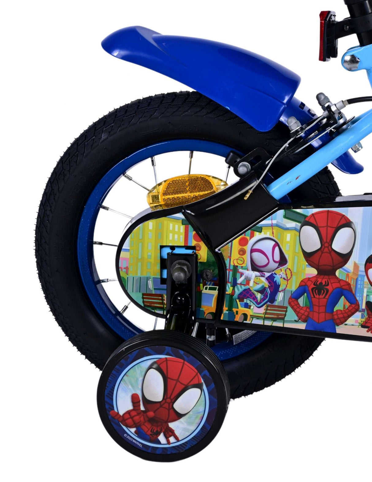 Volare Spidey Kinderfahrrad - Jungen - 12 Zoll - Blau - Zweihandbremsen