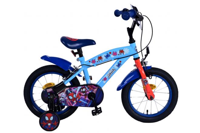 Volare Spider-Man 14 Zoll Kinderfahrrad Blau - Sicherheit, Komfort und langanhaltende Freude!