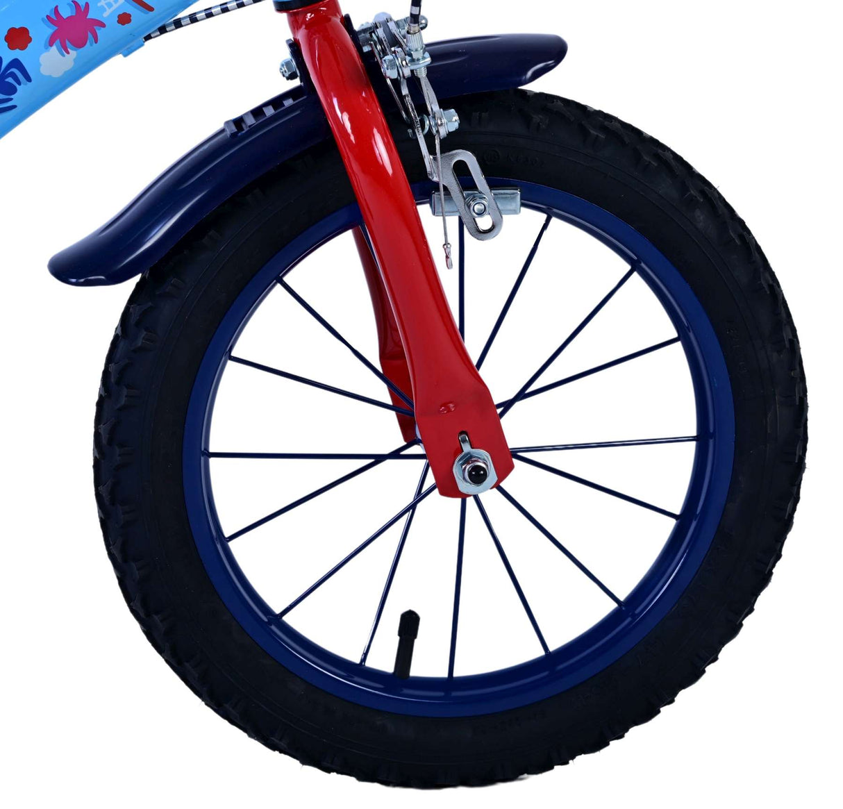 Volare Spidey Kinderfahrrad für Jungen - 14 Zoll - Blau mit Zweihandbremsen