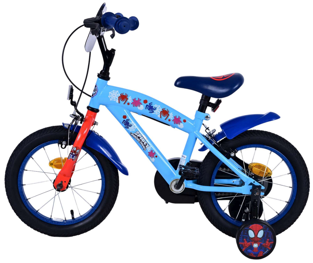 Volare Spider-Man 14 Zoll Kinderfahrrad Blau - Sicherheit, Komfort und langanhaltende Freude!