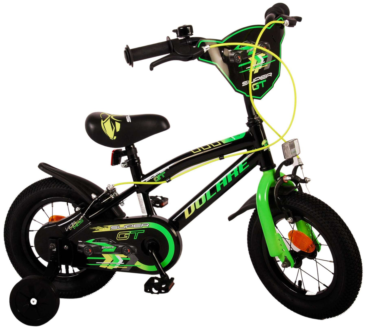 Volare Super GT Kinderfahrrad - Jungen - 12 Zoll - Grün - Zwei Handbremsen