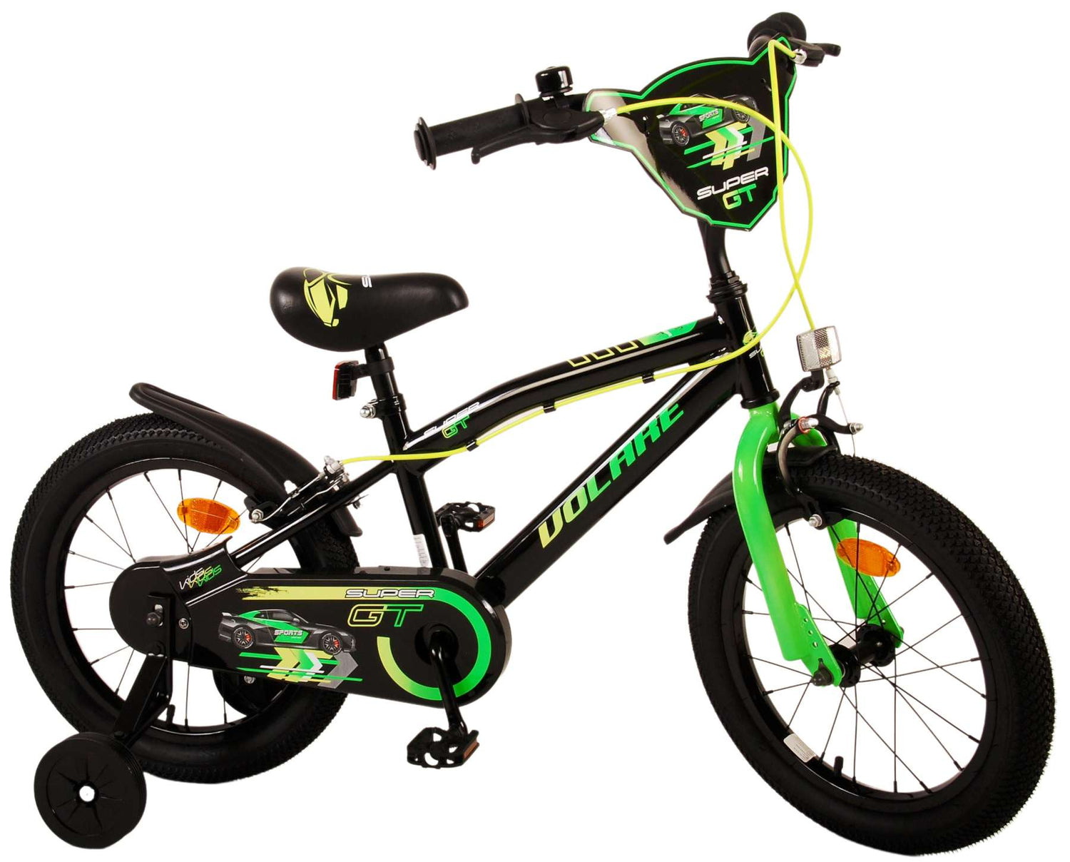 Volare Super GT Kinderfahrrad - Jungen - 16 Zoll - Grün- Zweihandbremsen