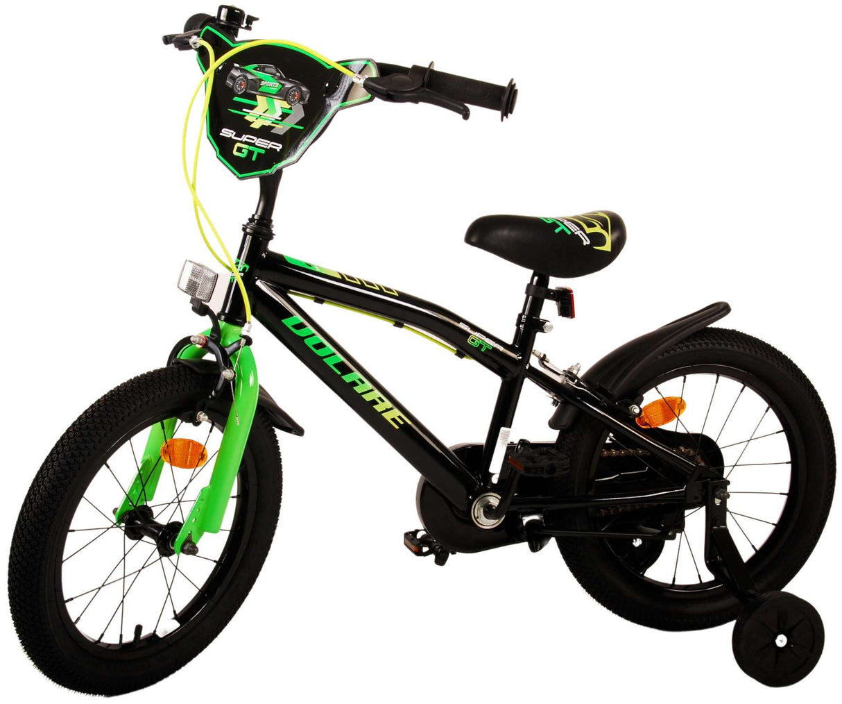 Volare Super GT Kinderfahrrad - Jungen - 16 Zoll - Grün- Zweihandbremsen