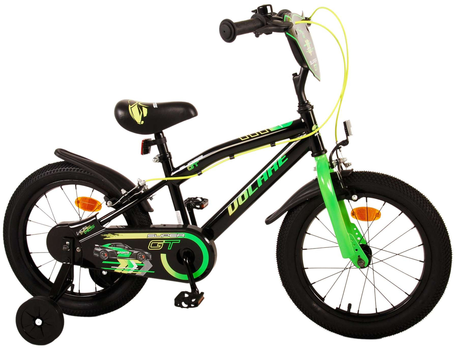 Volare Super GT Kinderfahrrad - Jungen - 16 Zoll - Grün- Zweihandbremsen