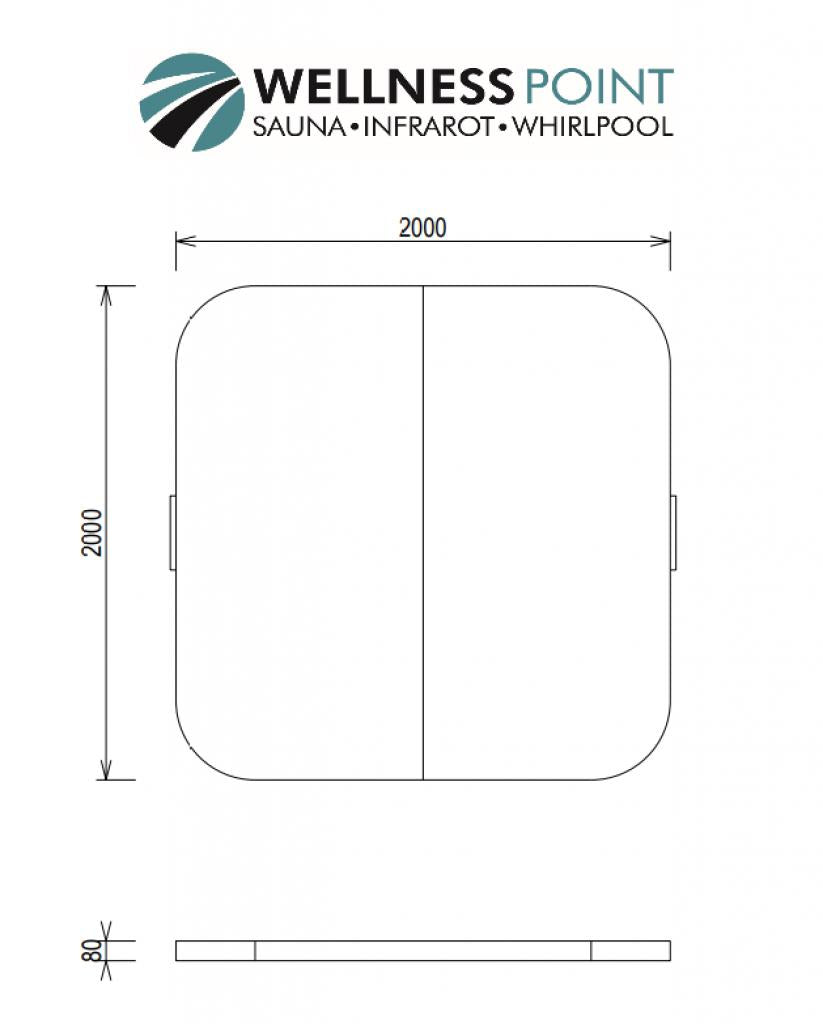 PureHaven Thermoabdeckung 200x200 cm verschließbar mit Schnallen windsicher perfektes Ablaufsystem für Regen und Schnee faltbar in der Mitte