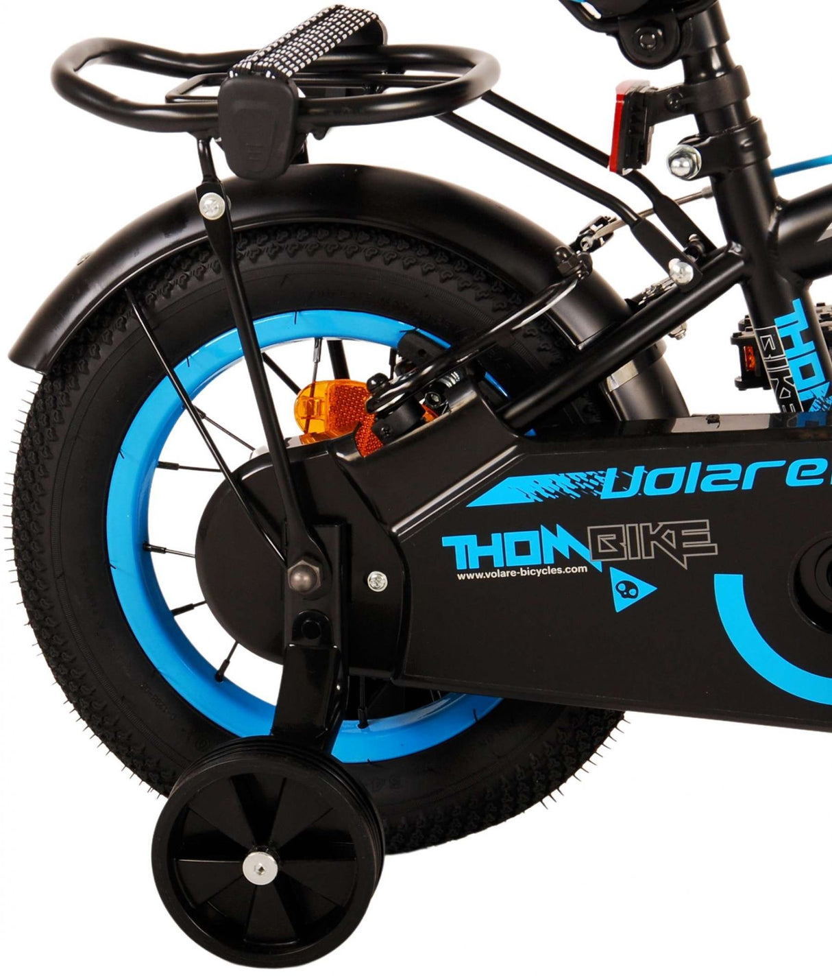 B-WARE - Volare Thombike Kinderfahrrad - Jungen - 12 Zoll - Schwarz Blau - Zweihandbremsen