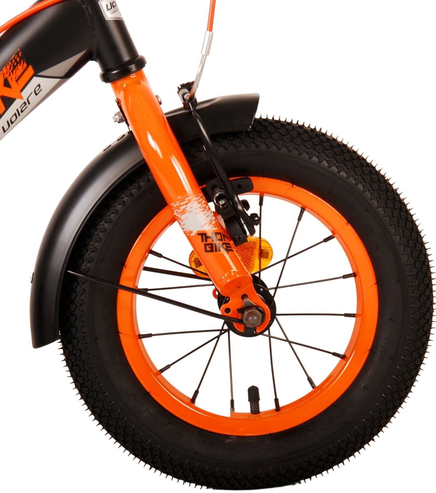 Volare Thombike Kinderfahrrad - Jungen - 12 Zoll - Schwarz Orange - Zweihandbremsen
