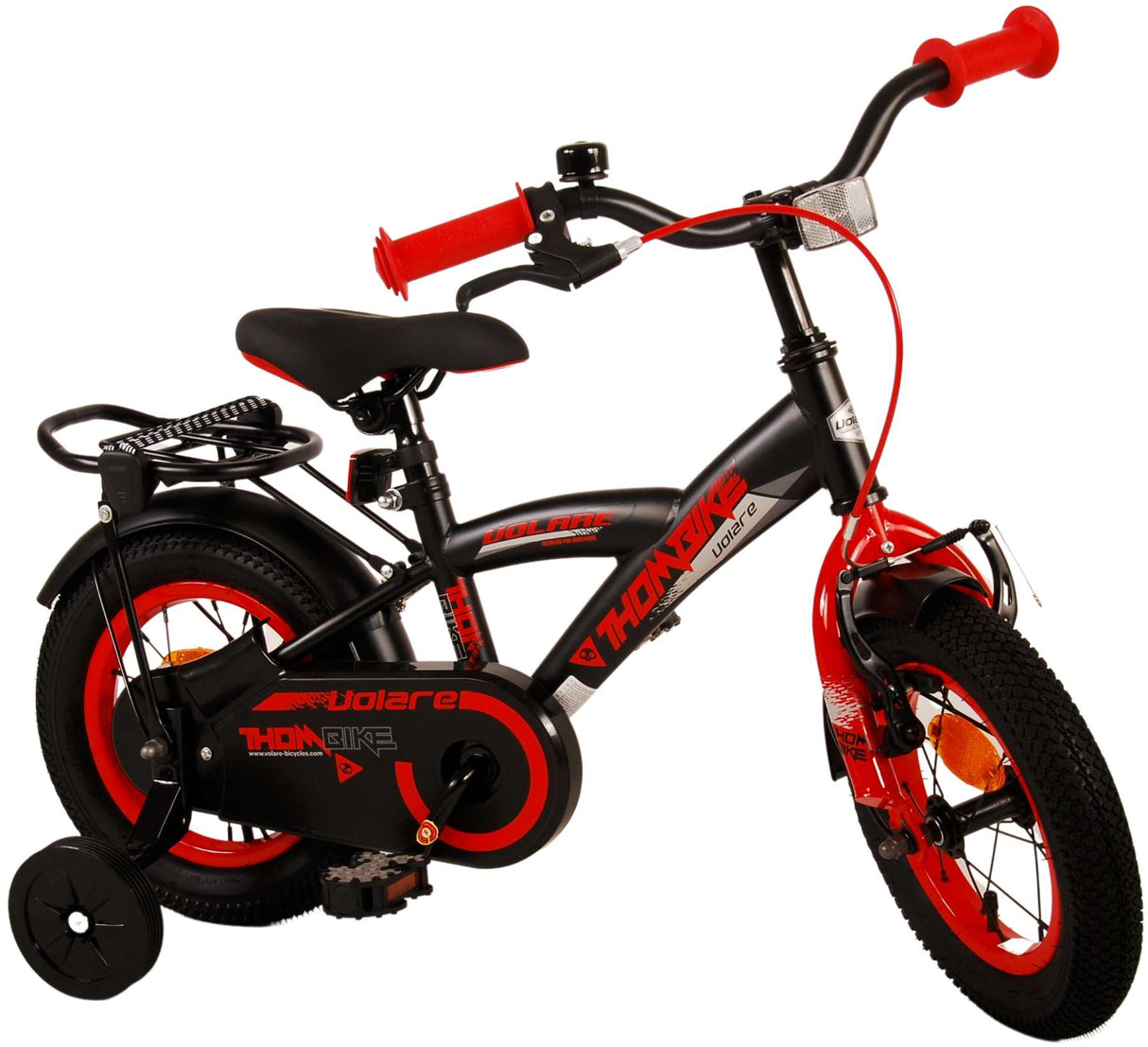 Volare Thombike Kinderfahrrad - Jungen - 12 Zoll - Schwarz Rot