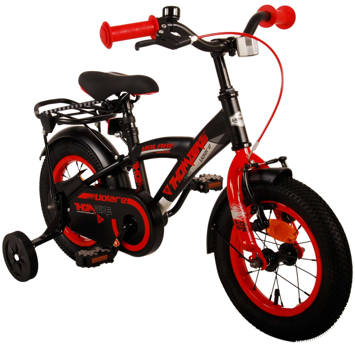 Volare Thombike Kinderfahrrad - Jungen - 12 Zoll - Schwarz Rot