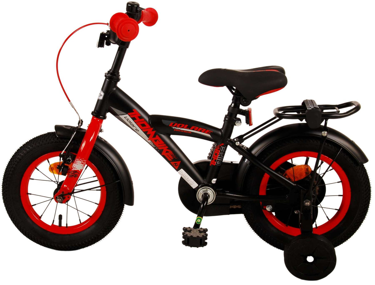Volare Thombike Kinderfahrrad - Jungen - 12 Zoll - Schwarz Rot