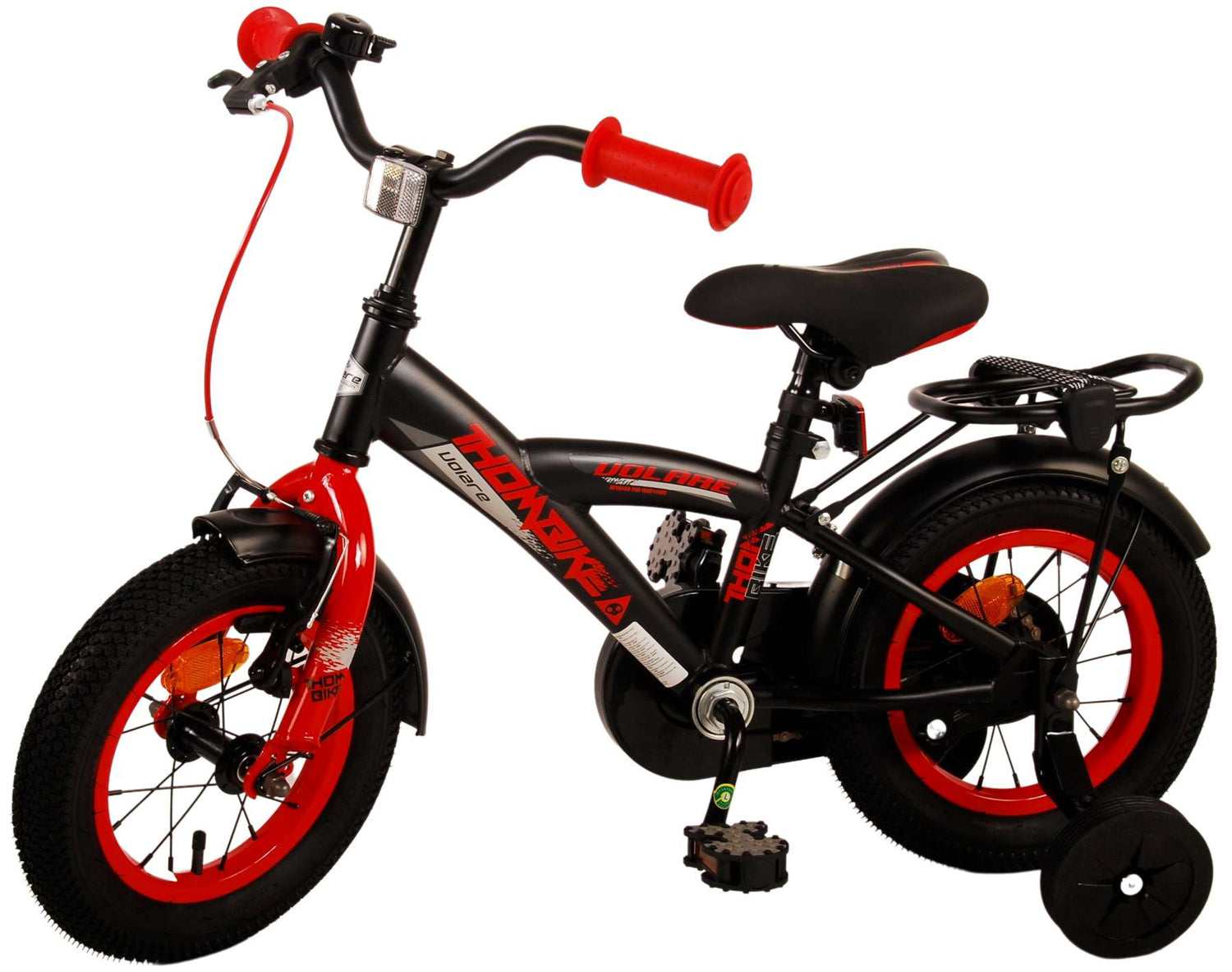Volare Thombike Kinderfahrrad - Jungen - 12 Zoll - Schwarz Rot