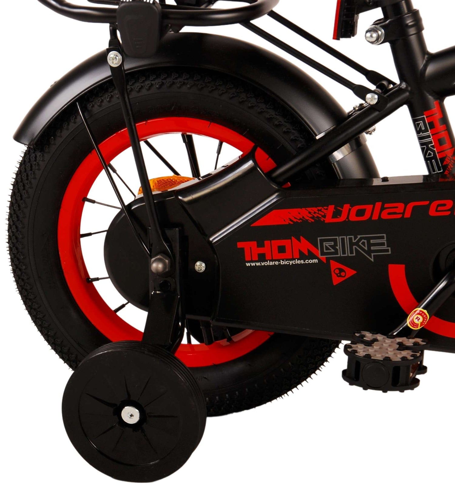 Volare Thombike Kinderfahrrad - Jungen - 12 Zoll - Schwarz Rot