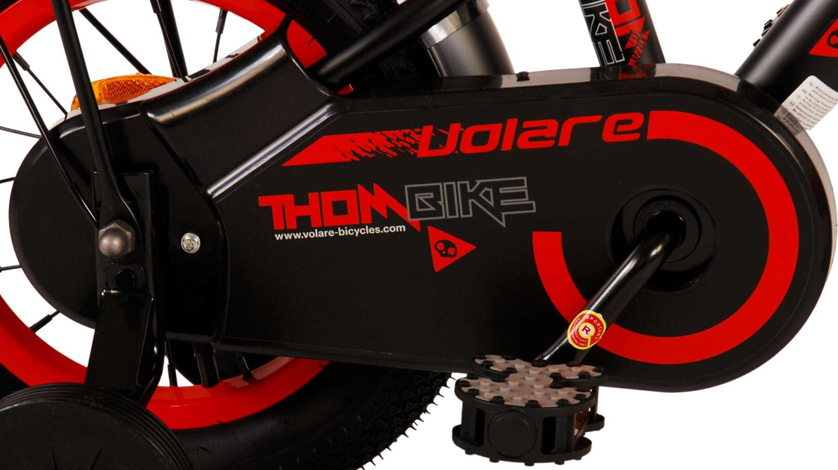 Volare Thombike Kinderfahrrad - Jungen - 12 Zoll - Schwarz Rot