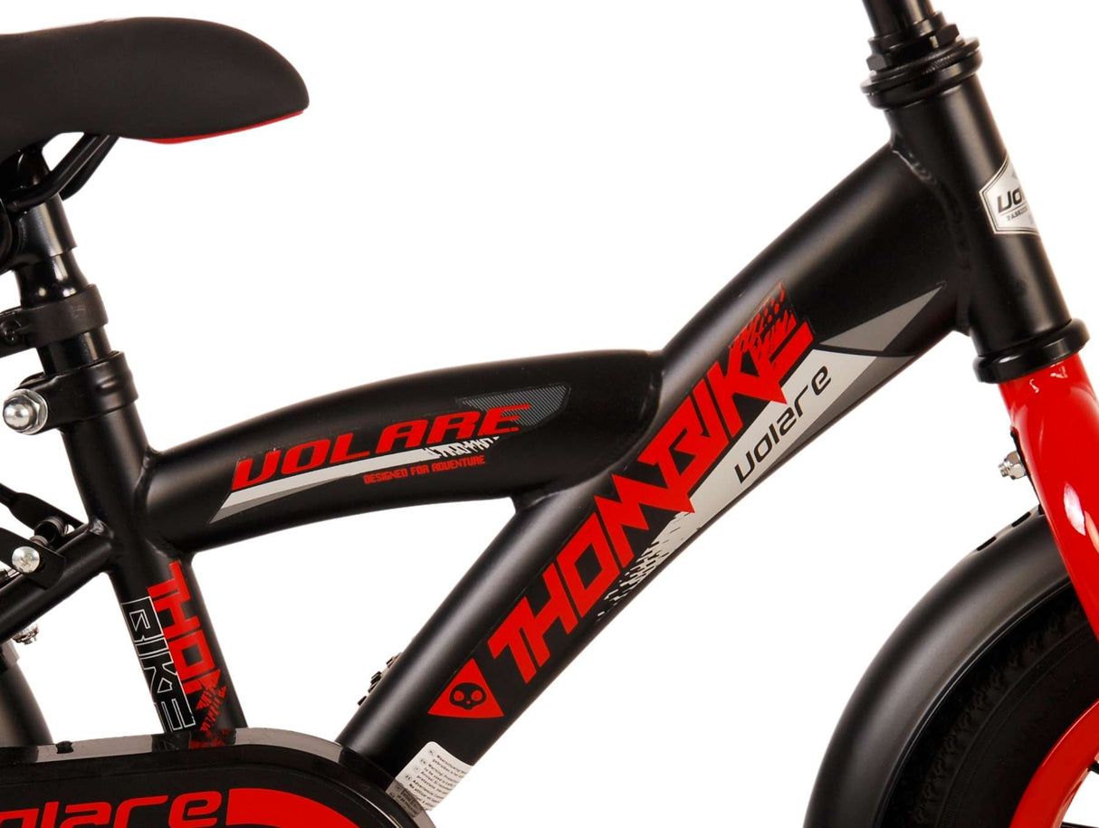 Volare Thombike Kinderfahrrad - Jungen - 12 Zoll - Schwarz Rot