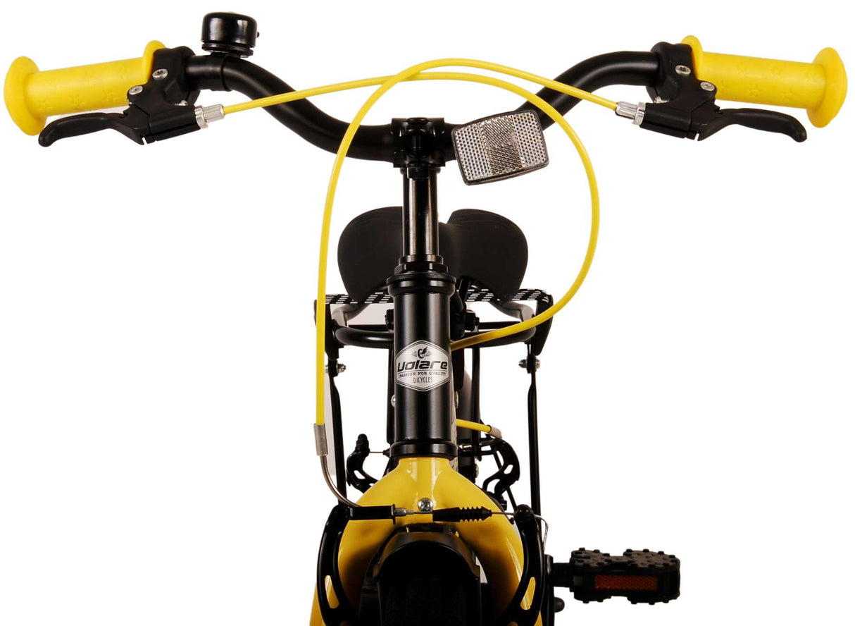 Volare Thombike Kinderfahrrad - Jungen - 14 Zoll - Schwarz Gelb - Zweihandbremsen