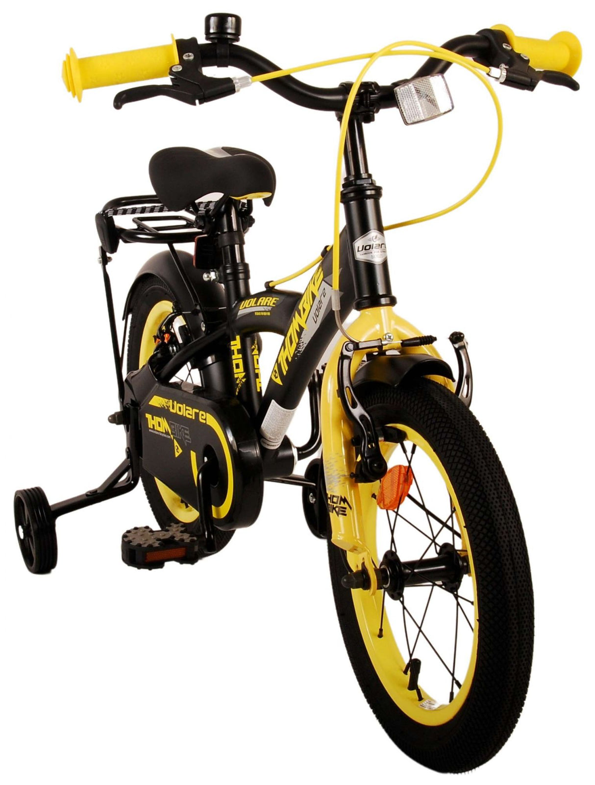 Volare Thombike Kinderfahrrad - Jungen - 14 Zoll - Schwarz Gelb - Zweihandbremsen