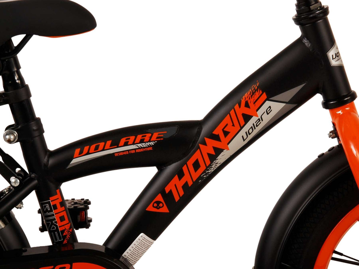 Volare Thombike Kinderfahrrad - Jungen - 14 Zoll - Schwarz Orange