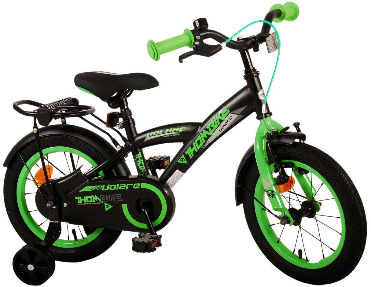 Volare Thombike Kinderfahrrad - Jungen - 14 Zoll - Schwarz Grün