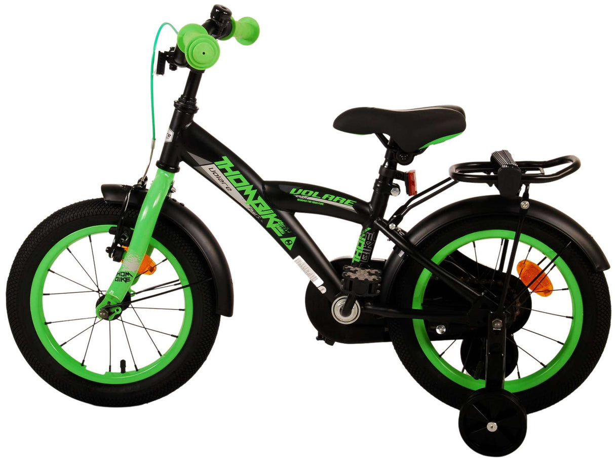 Volare Thombike Kinderfahrrad - Jungen - 14 Zoll - Schwarz Grün