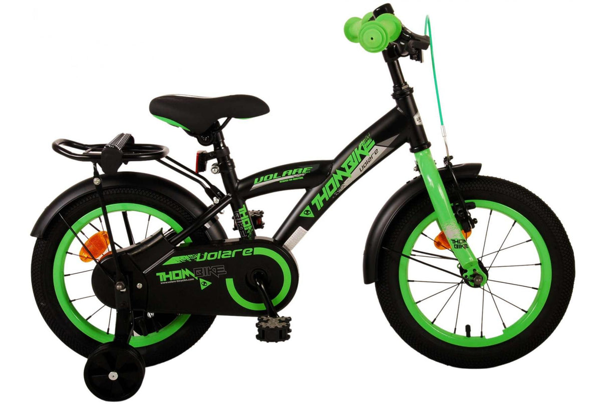 Volare Thombike Kinderfahrrad - Jungen - 14 Zoll - Schwarz Grün