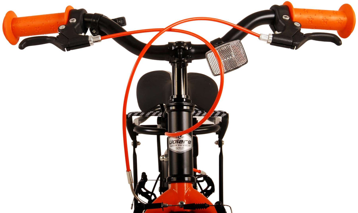 Volare Thombike Kinderfahrrad - Jungen - 14 Zoll - Schwarz Orange - Zweihandbremsen