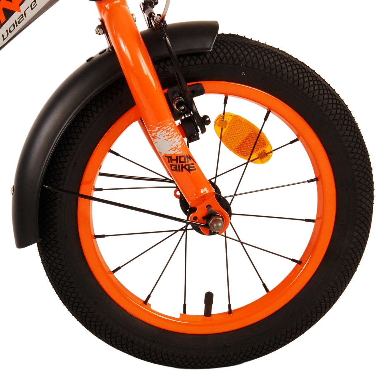 Volare Thombike Kinderfahrrad - Jungen - 14 Zoll - Schwarz Orange - Zweihandbremsen