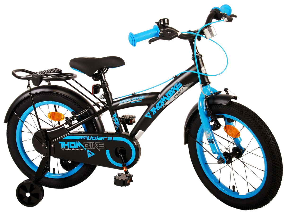 Volare Thombike Kinderfahrrad - Jungen - 16 Zoll - Schwarz Blau - Zweihandbremsen