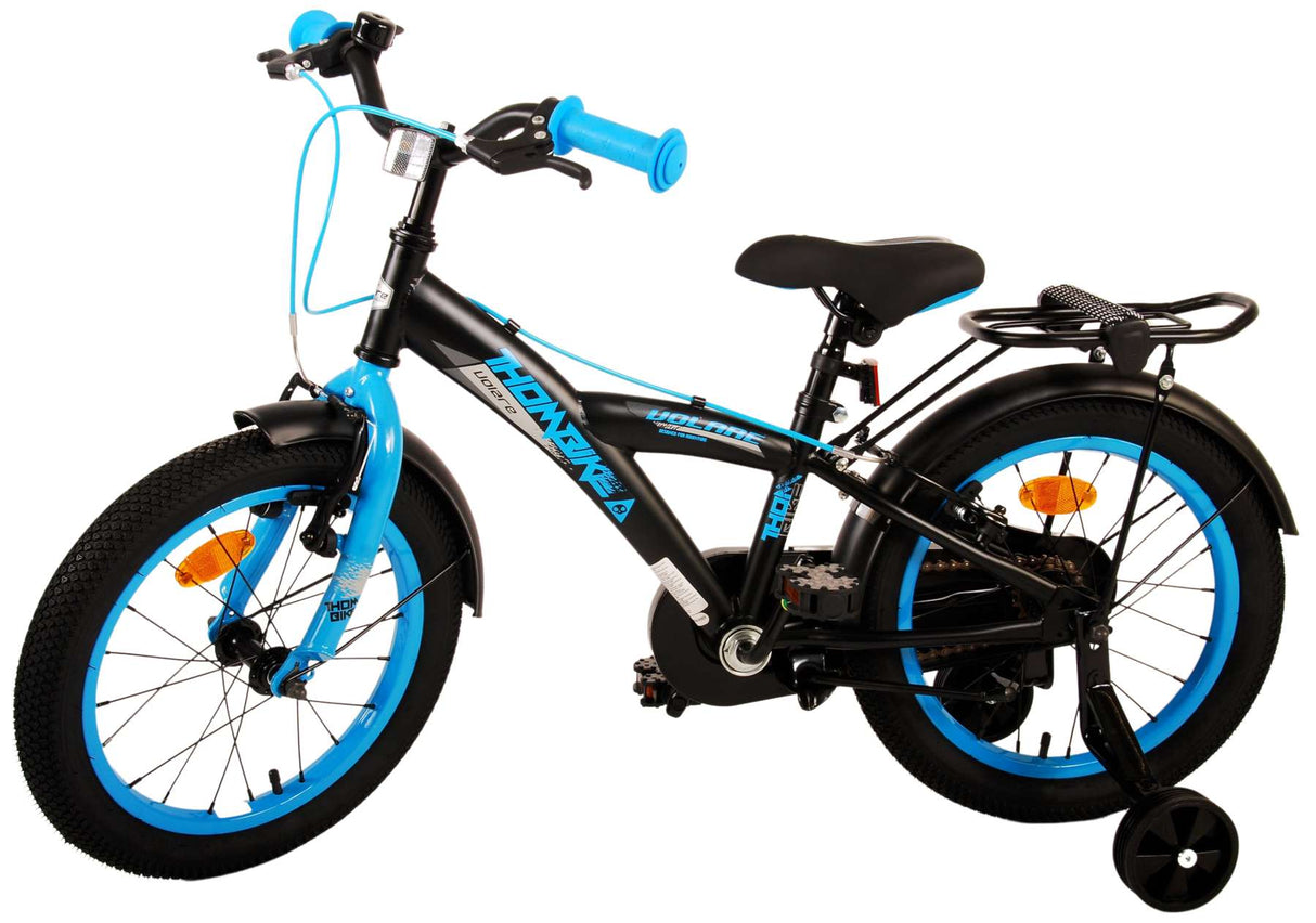 Volare Thombike Kinderfahrrad - Jungen - 16 Zoll - Schwarz Blau - Zweihandbremsen