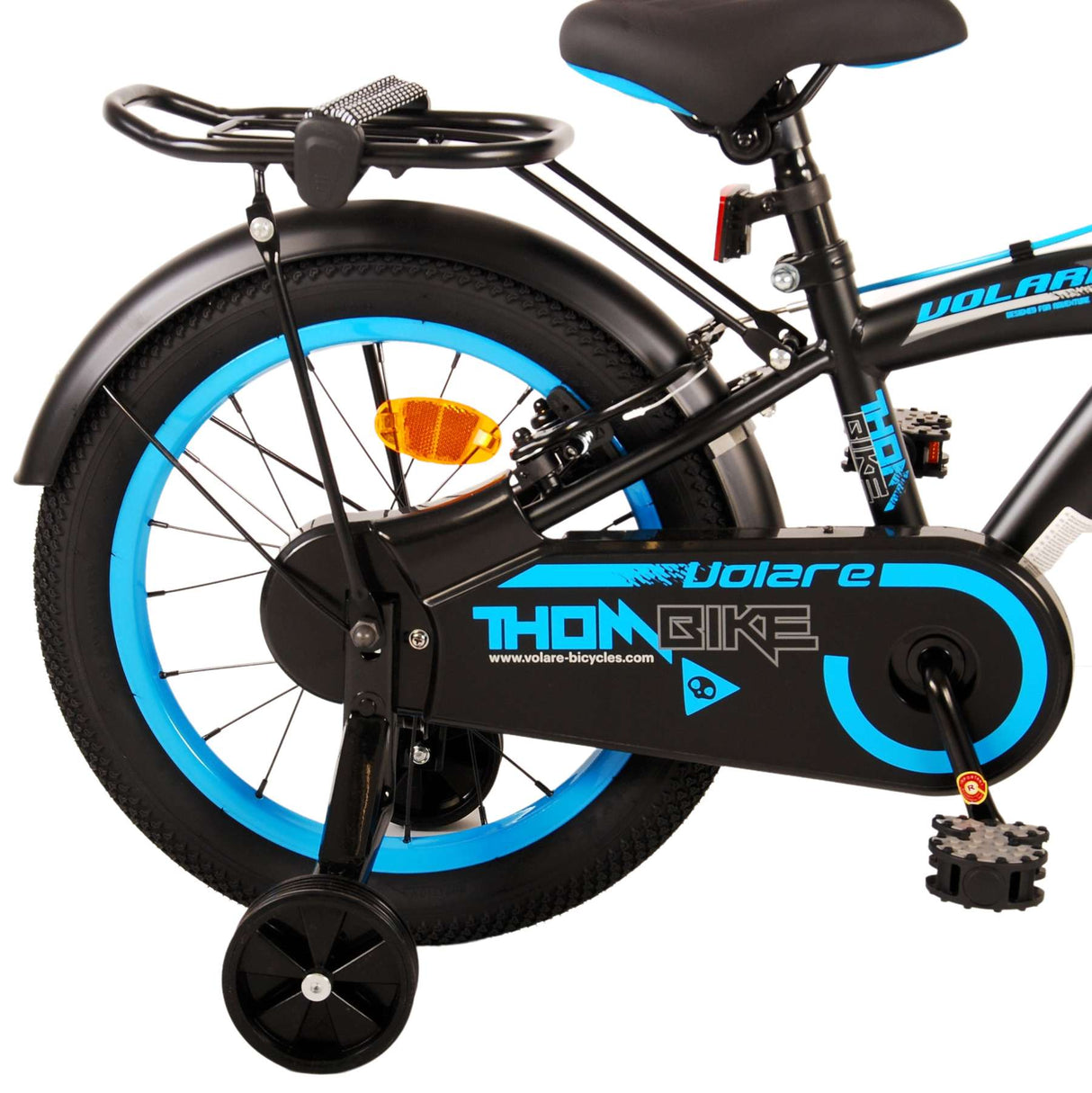 Volare Thombike Kinderfahrrad - Jungen - 16 Zoll - Schwarz Blau - Zweihandbremsen