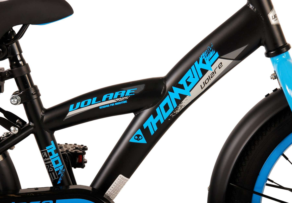 Volare Thombike Kinderfahrrad - Jungen - 16 Zoll - Schwarz Blau