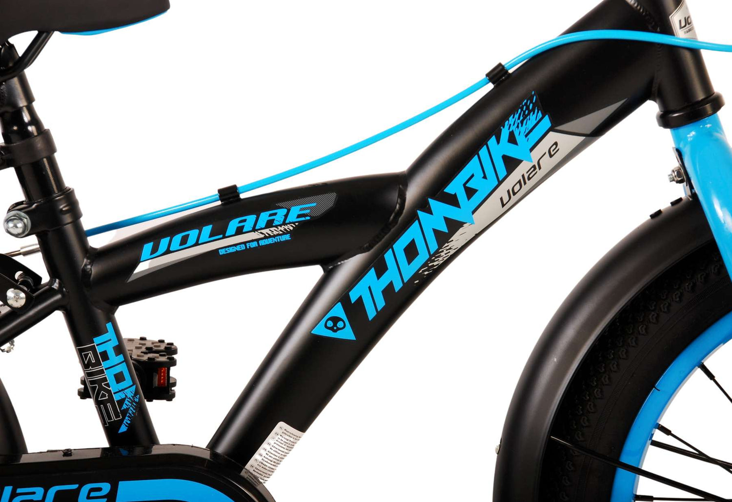 Volare Thombike Kinderfahrrad - Jungen - 16 Zoll - Schwarz Blau - Zweihandbremsen