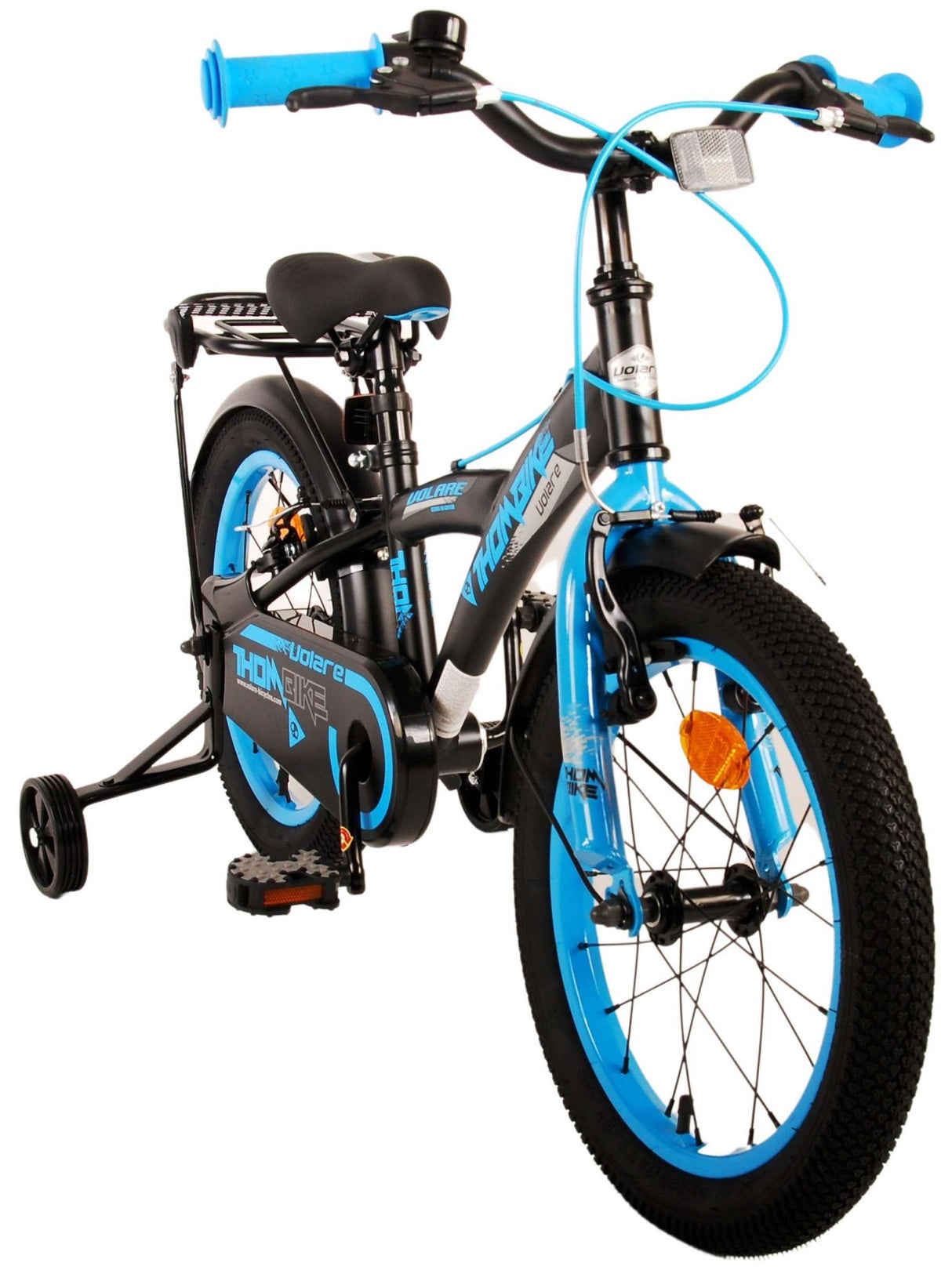 Volare Thombike Kinderfahrrad - Jungen - 16 Zoll - Schwarz Blau - Zweihandbremsen