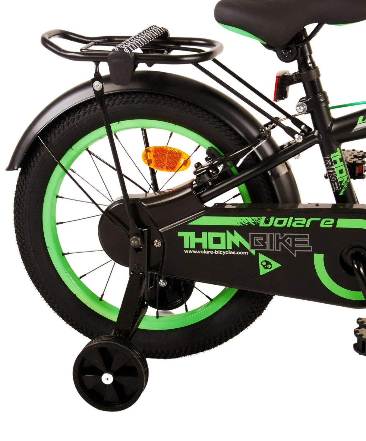 Volare Thombike Kinderfahrrad - Jungen - 16 Zoll - Schwarz Grün - Zweihandbremsen