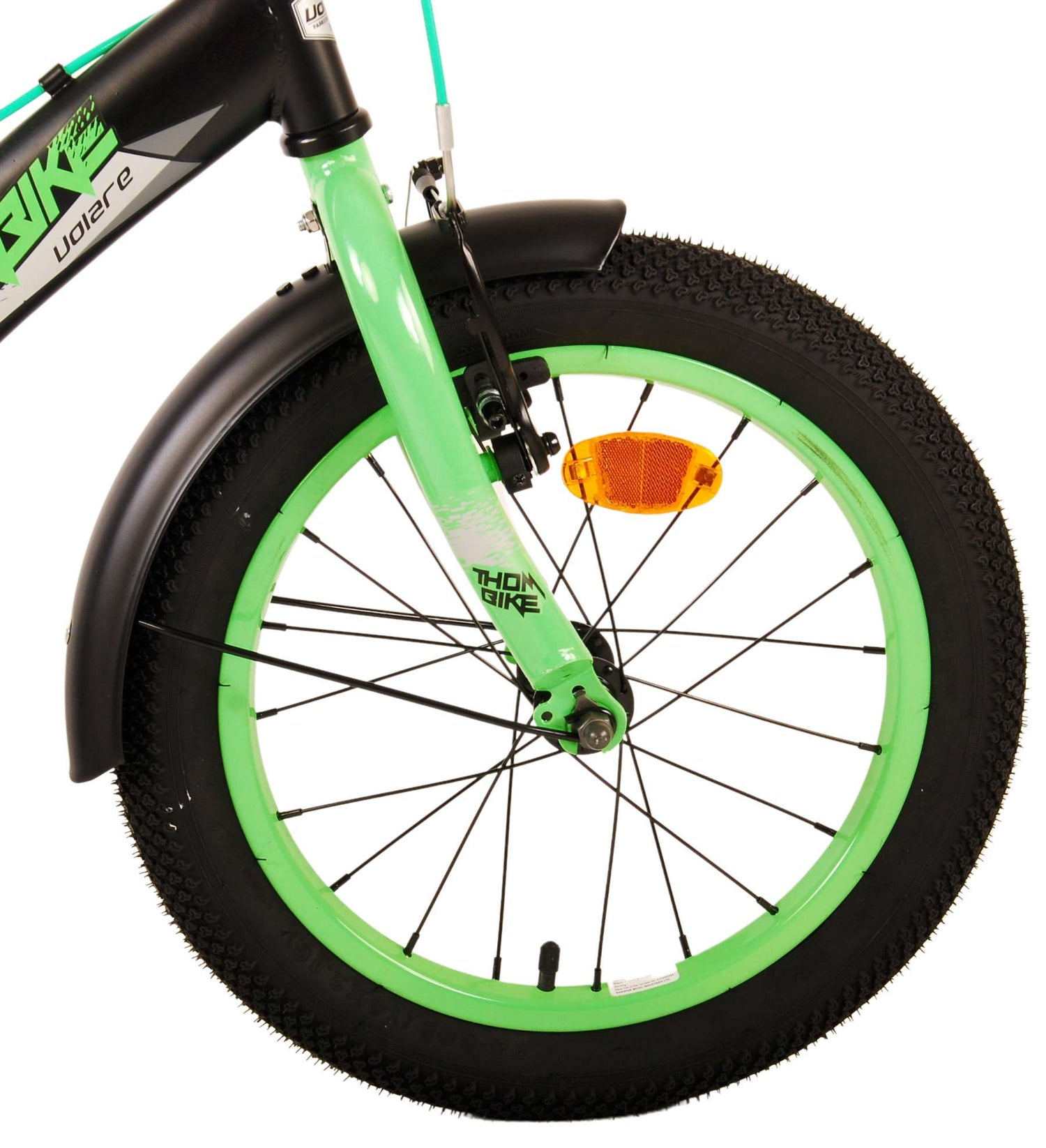 Volare Thombike Kinderfahrrad - Jungen - 16 Zoll - Schwarz Grün - Zweihandbremsen