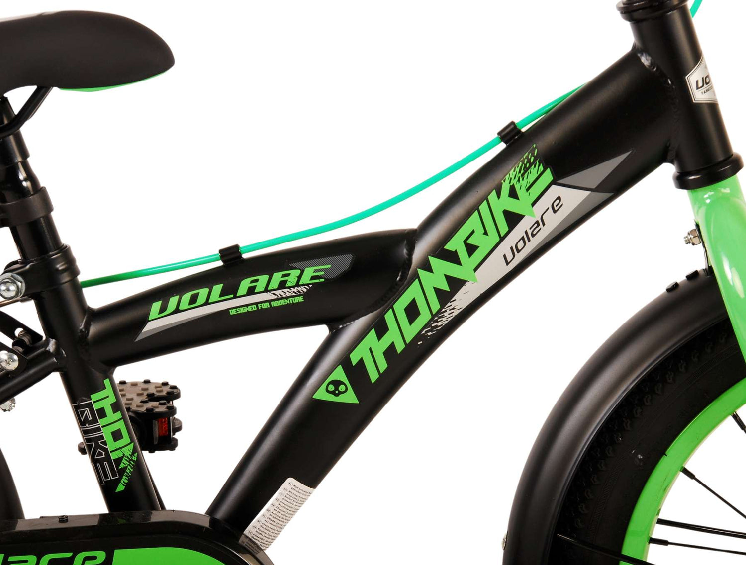Volare Thombike Kinderfahrrad - Jungen - 16 Zoll - Schwarz Grün - Zweihandbremsen