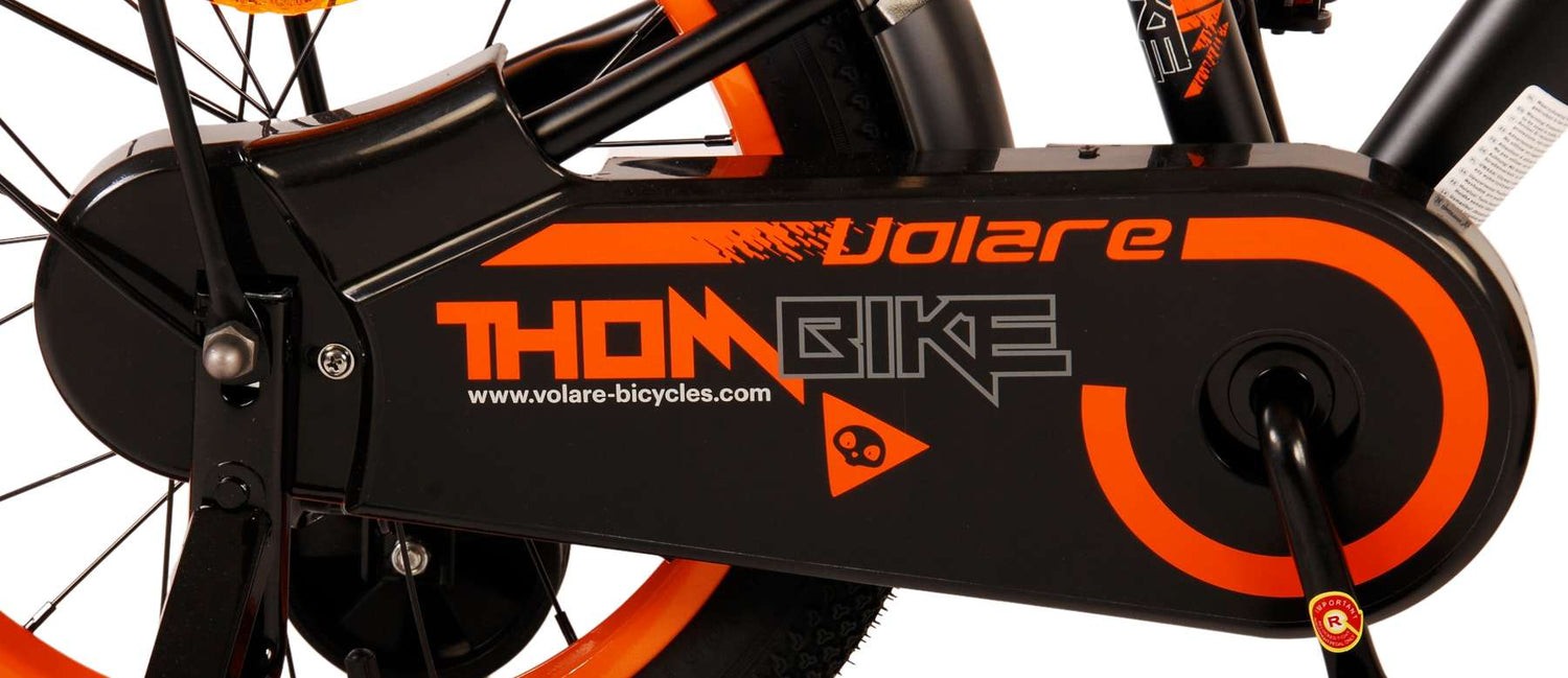 Volare Thombike Kinderfahrrad - Jungen - 16 Zoll - Schwarz Orange
