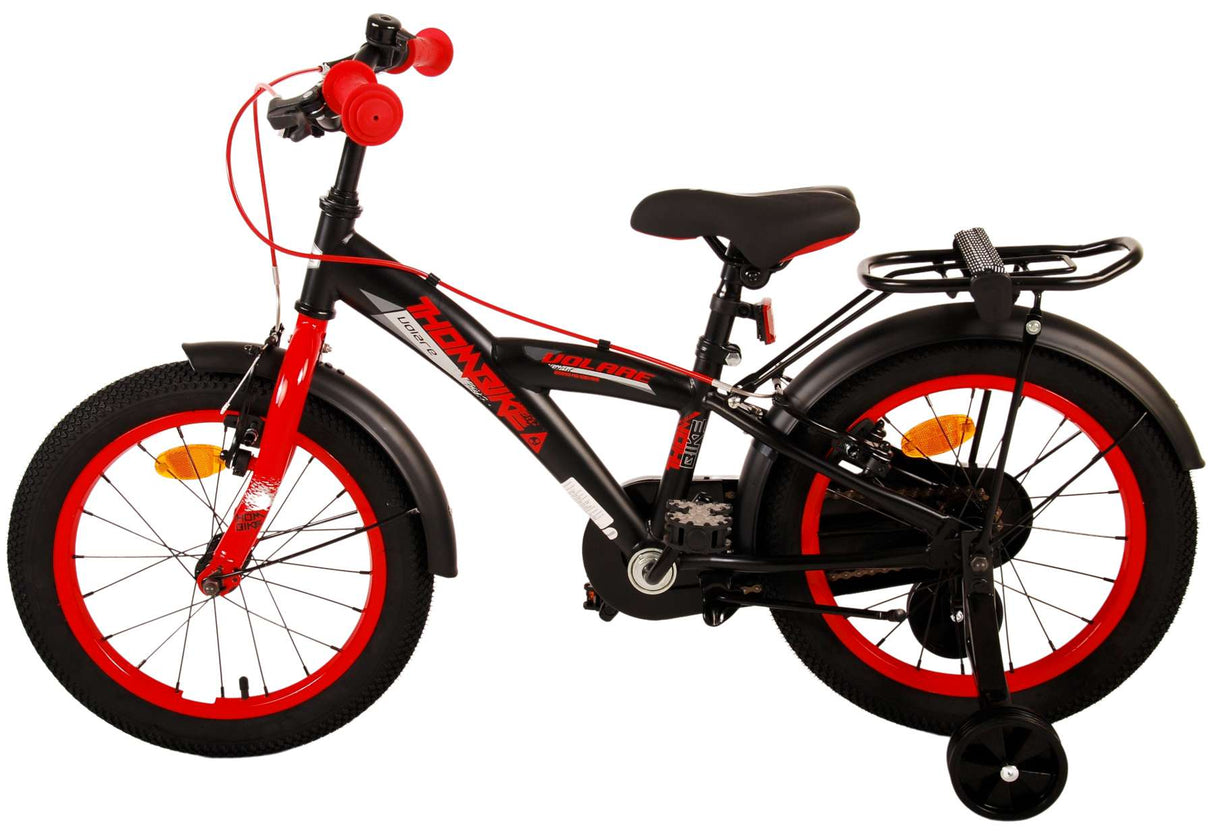 Volare Thombike Kinderfahrrad - Jungen - 16 Zoll - Schwarz Rot - Zweihandbremsen