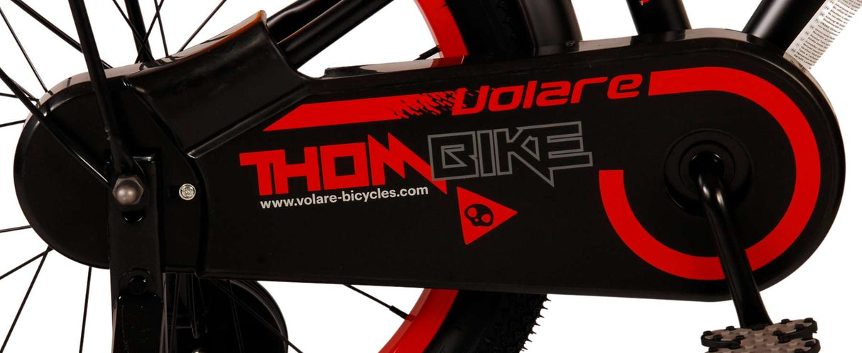 Volare Thombike Kinderfahrrad - Jungen - 18 Zoll - Schwarz Rot