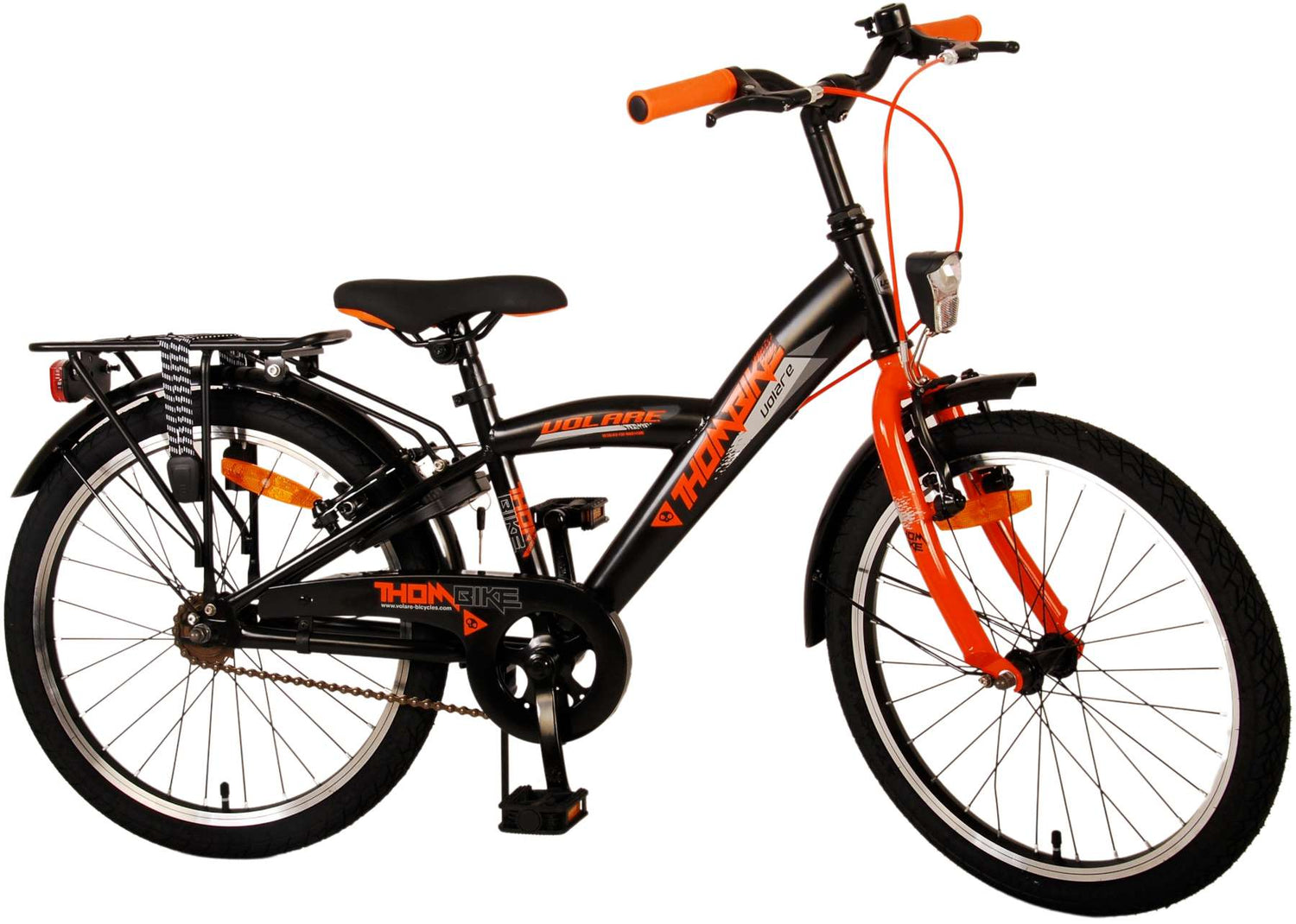 Volare Thombike Kinderfahrrad - Jungen - 20 Zoll - Schwarz Orange - Zweihandbremsen
