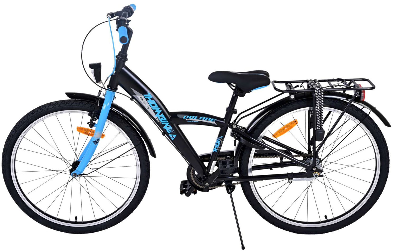 Volare Thombike Kinderfahrrad - Jungen - 24 Zoll - Schwarz Blau - 3 Gänge