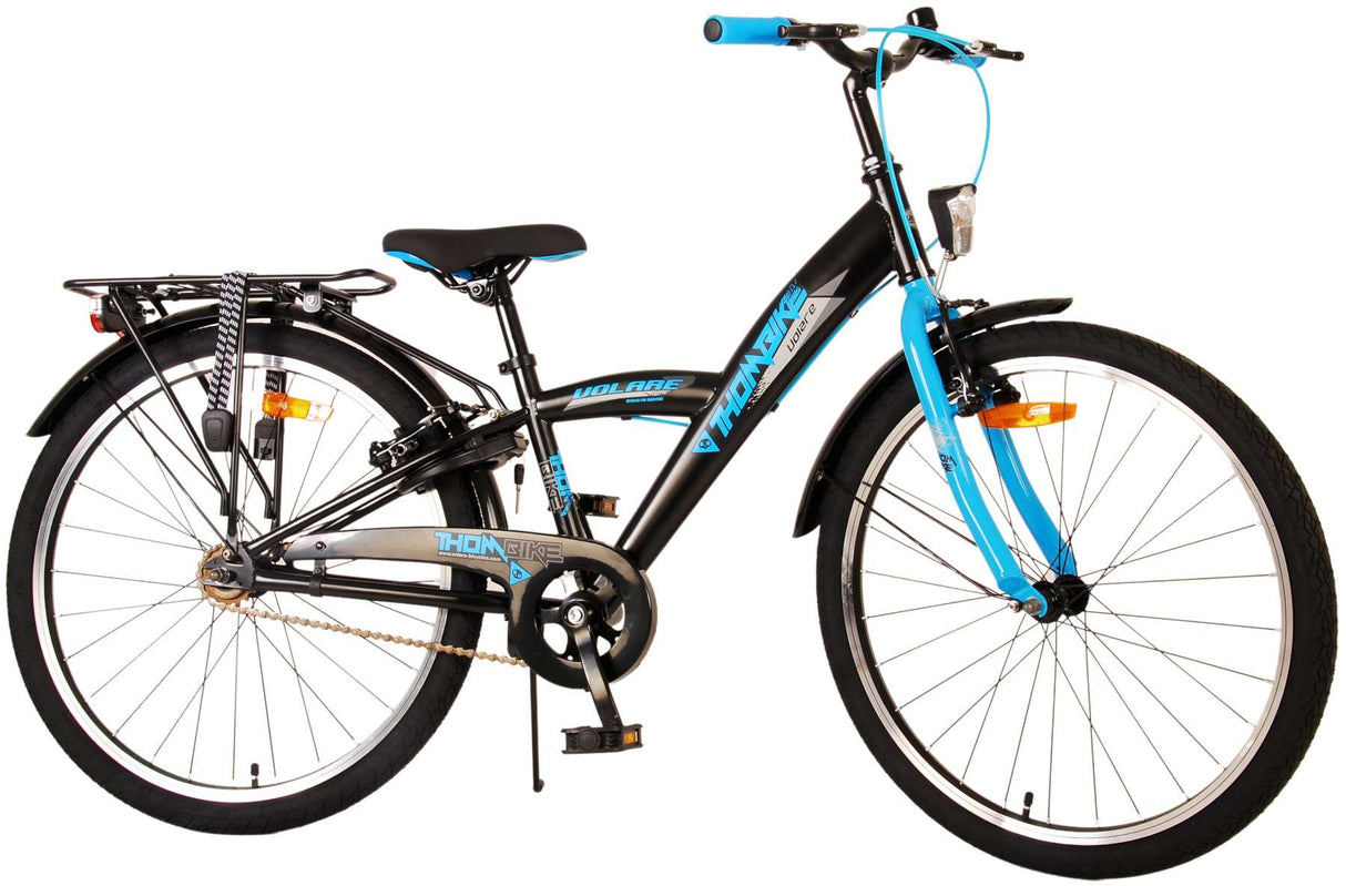 Volare Thombike Kinderfahrrad - Jungen - 24 Zoll - Schwarz Blau - Zweihandbremsen