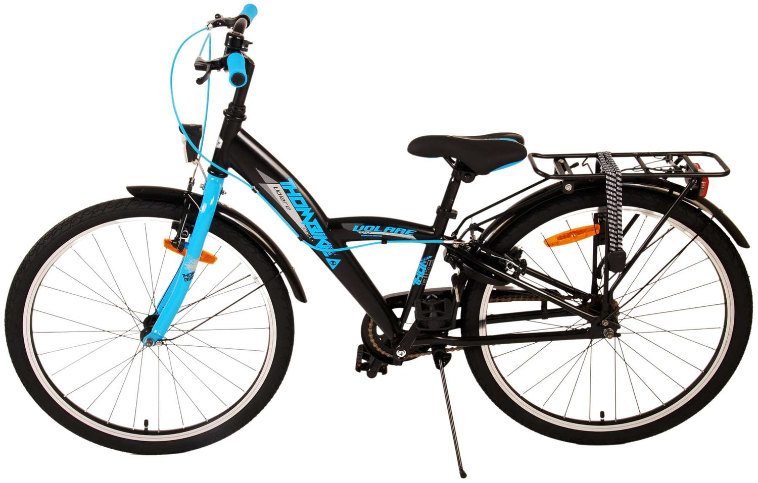 Volare Thombike Kinderfahrrad - Jungen - 24 Zoll - Schwarz Blau - Zweihandbremsen