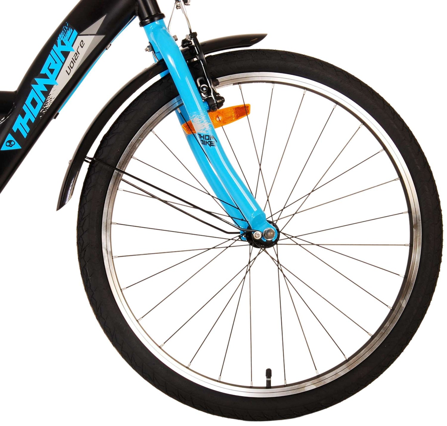 Volare Thombike Kinderfahrrad - Jungen - 24 Zoll - Schwarz Blau - Zweihandbremsen
