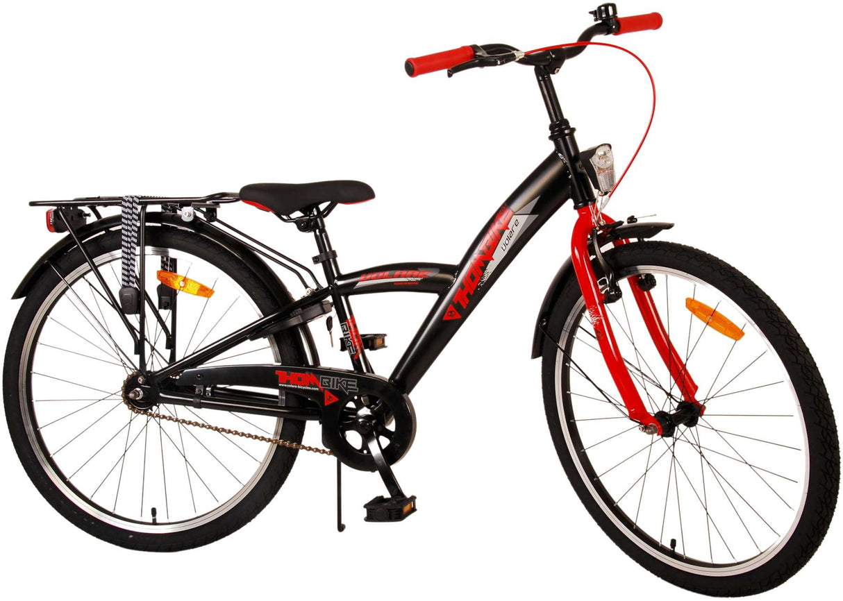 Volare Thombike Kinderfahrrad - Jungen - 24 Zoll - Schwarz Rot
