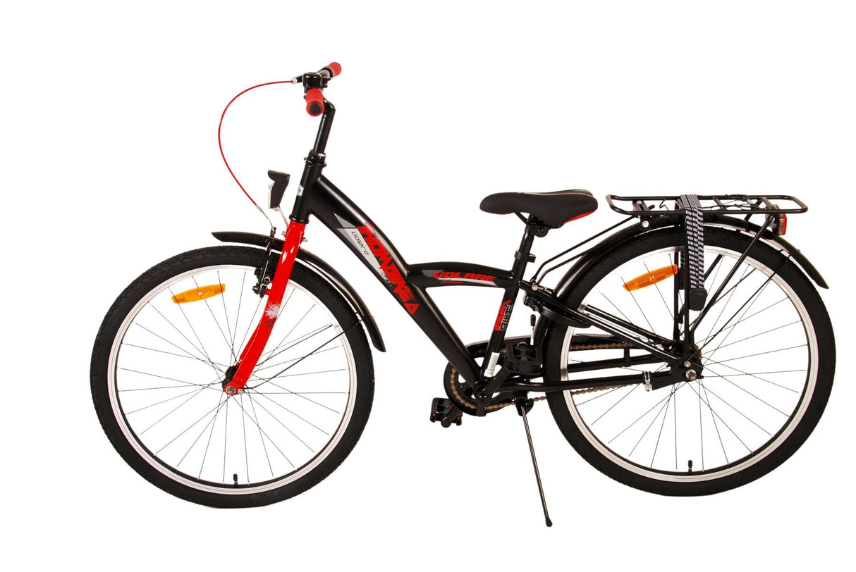 Volare Thombike Kinderfahrrad - Jungen - 24 Zoll - Schwarz Rot